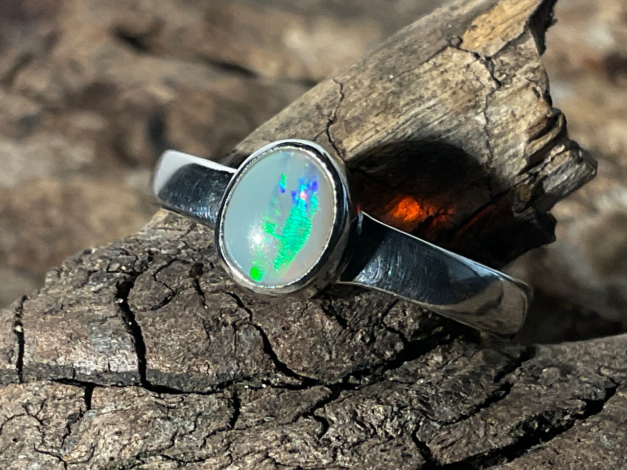 Natural Australian Coober Pedy Opal Ring 13.60 Carat